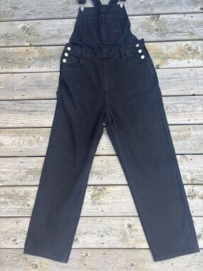 Black Denim Overalls